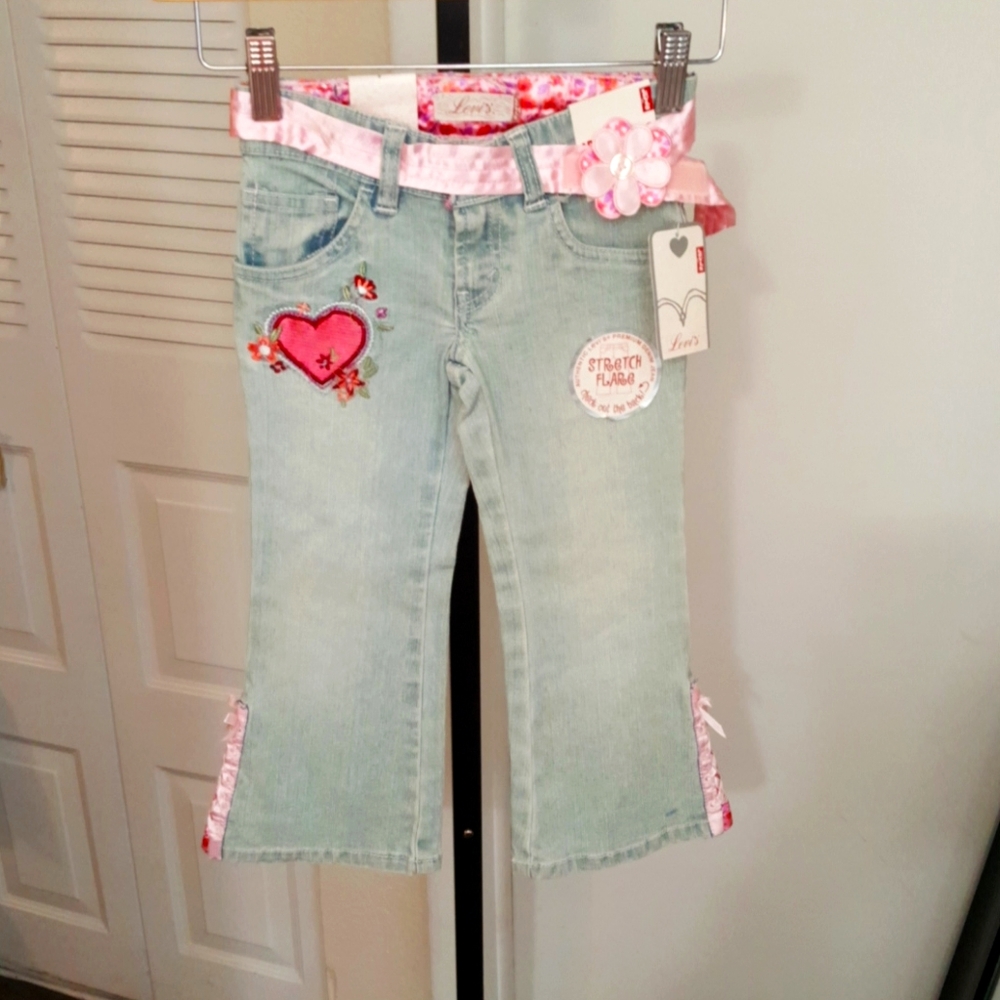NWT SIZE 4 LEVIS PINK AND WHITE GIRLS JEANS